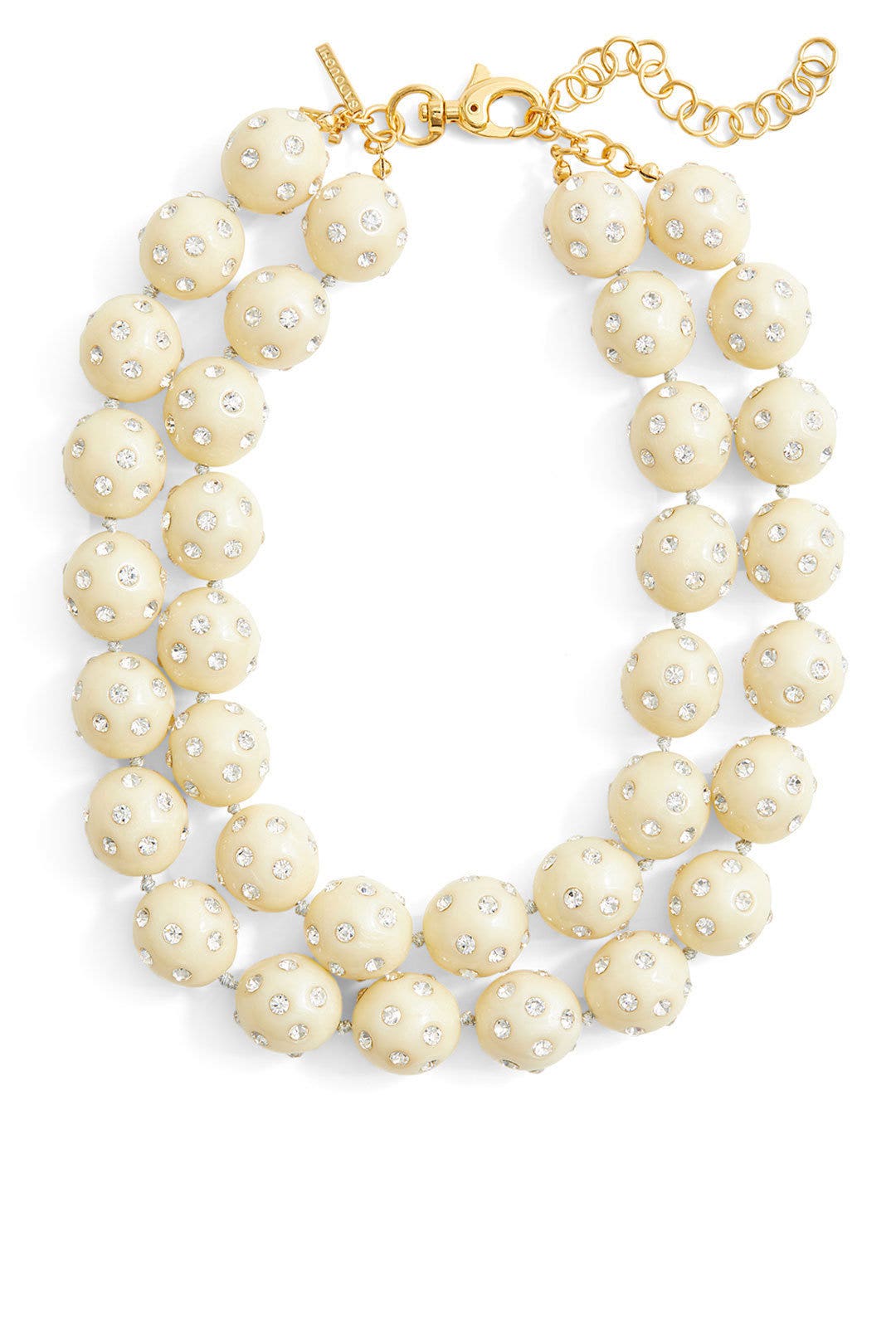 Ivory Crystal Layered Bubble Necklace by Lele Sadoughi 1