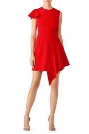 Red Side Flutter Dress by Milly