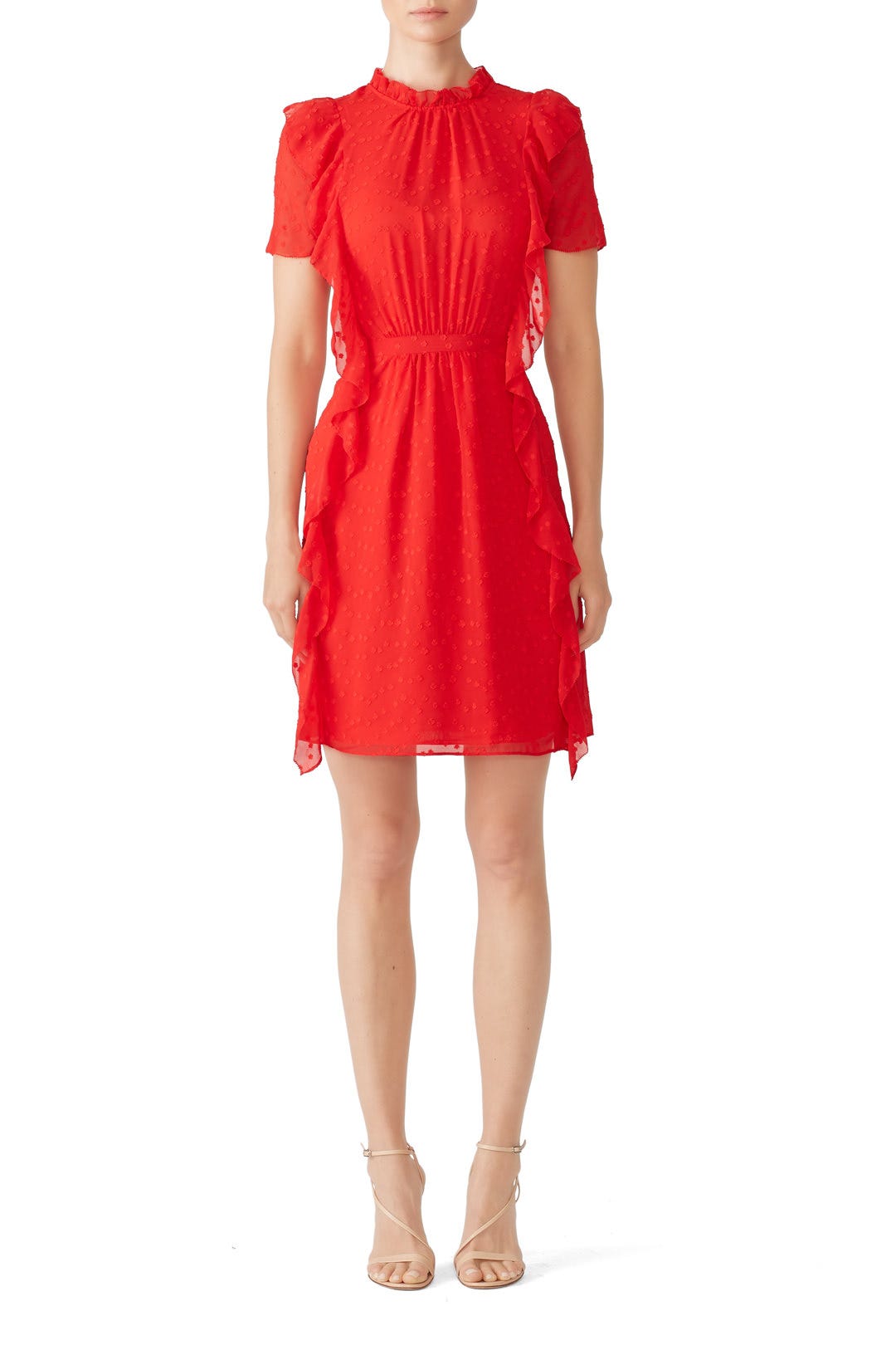 Red High Neck Dress by ML Monique Lhuillier 0