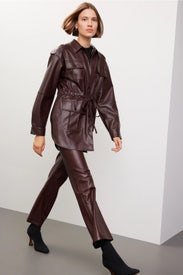 Faux Leather Kick-Flare Trousers by Marissa Webb x RTR