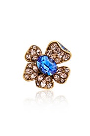 Indigo Bloom Ring by Oscar de la Renta