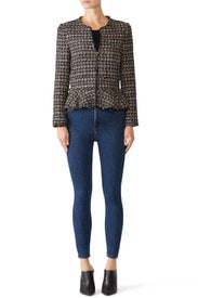 Ruffled Multi Tweed Jacket by Rebecca Taylor NYC