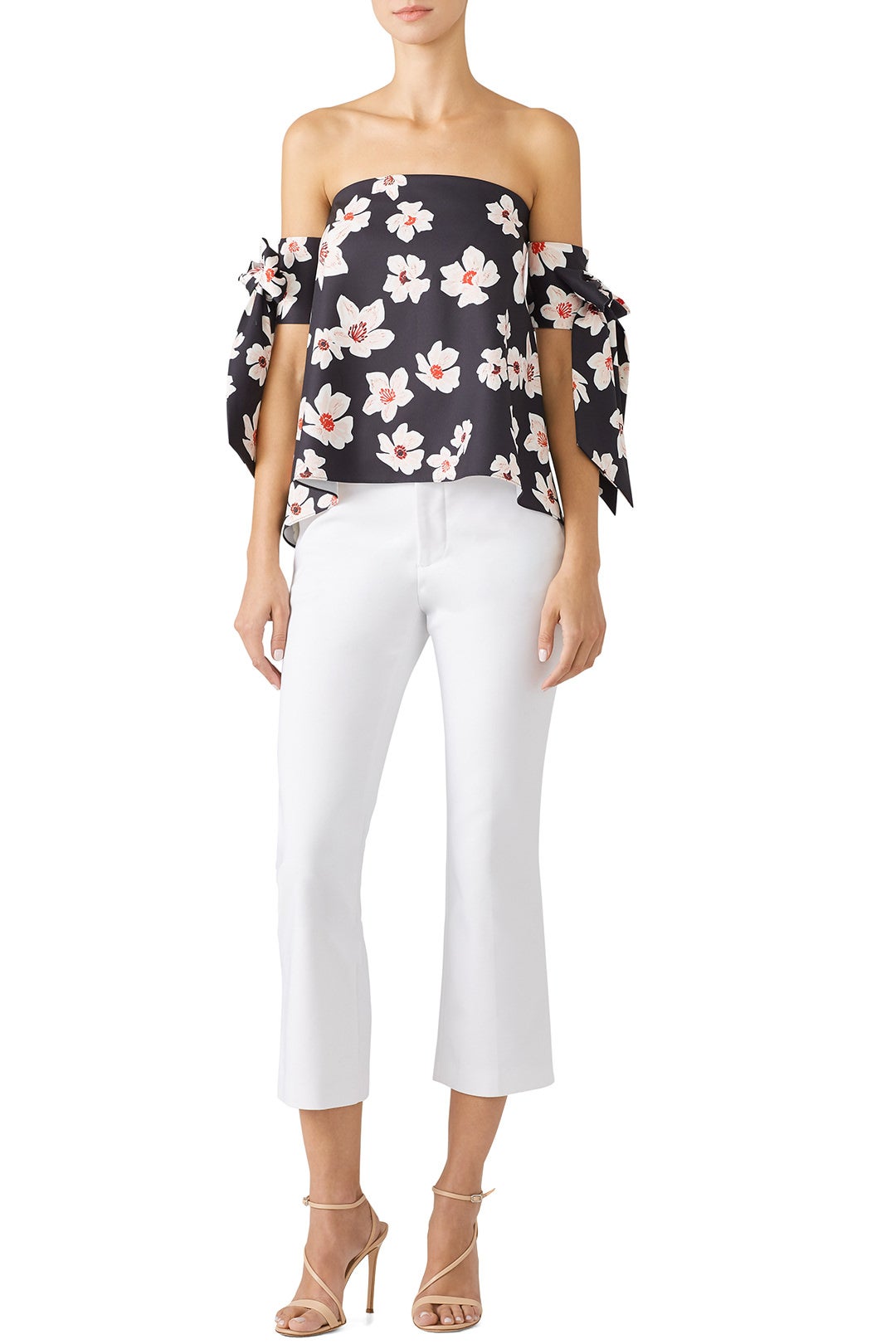 Floral Off Shoulder Tie Top by SACHIN BABI 0