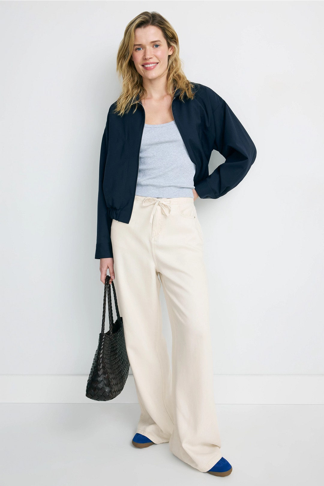 Moonstone Tie Waist Lounge Denim Pants by Splendid 0