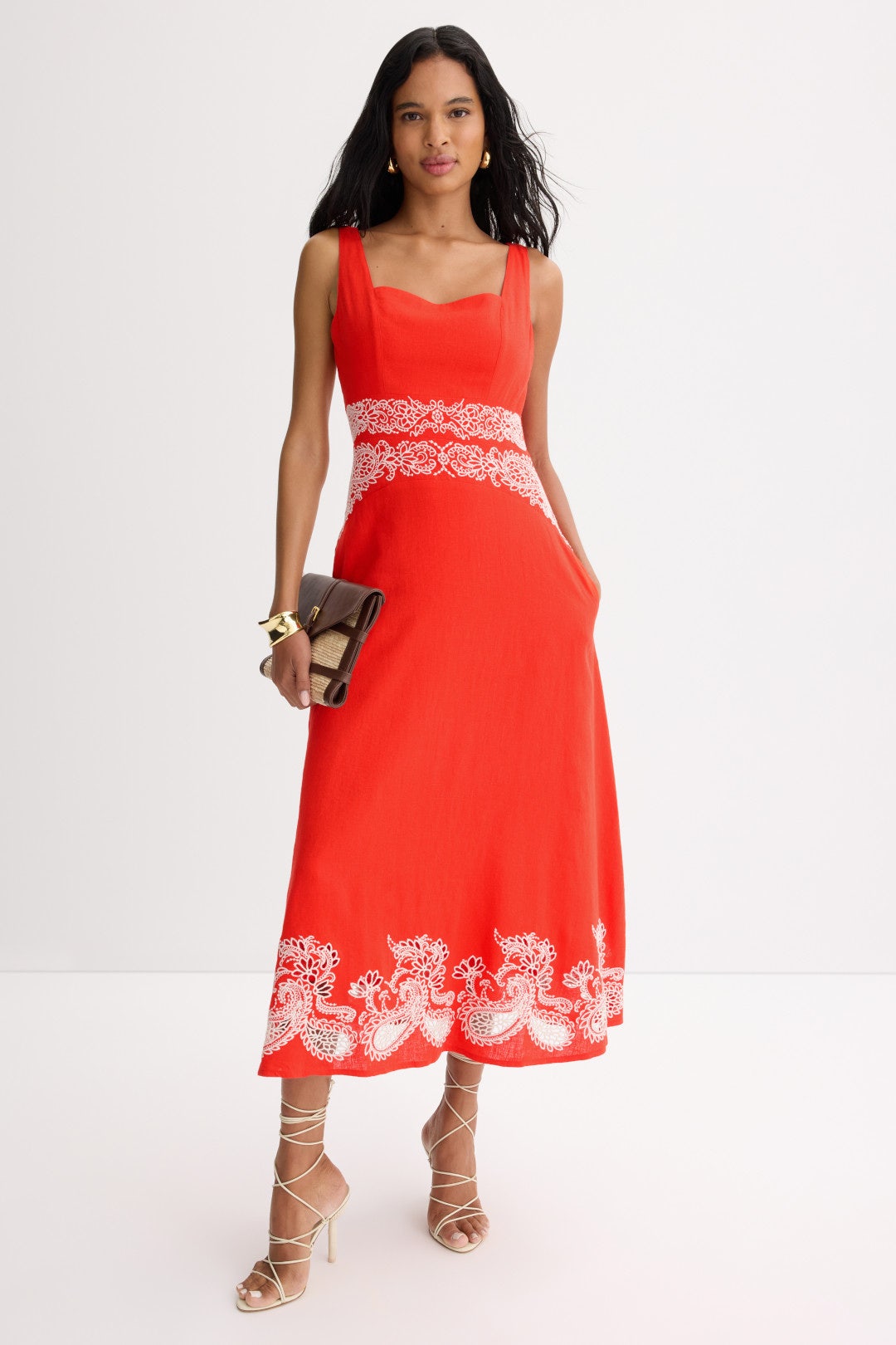 Square Neck Embroidery Detail Dress by Ted Baker London 0