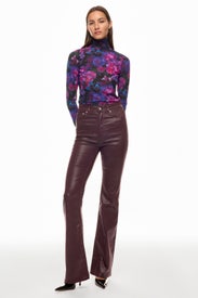 Floral Noir Mesh Turtleneck by Terez