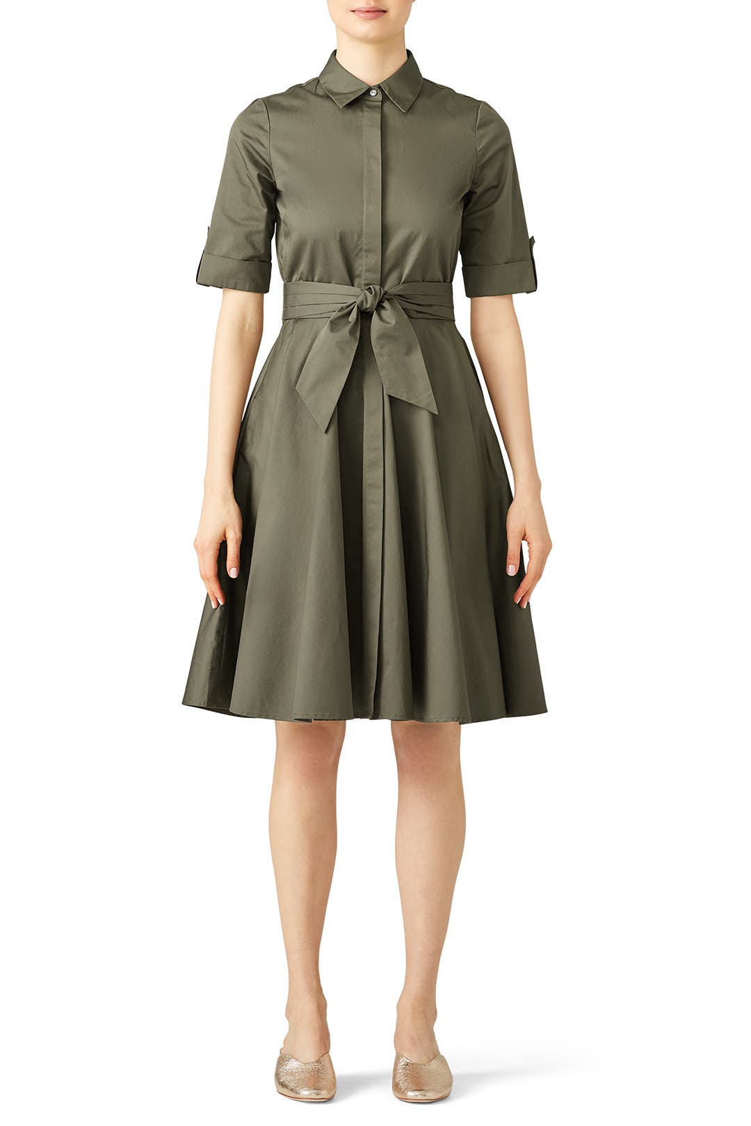 Army Green Shirtdress by Badgley Mischka | Rent the Runway