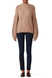 Cable Mock Neck Sweater by EVIDNT
