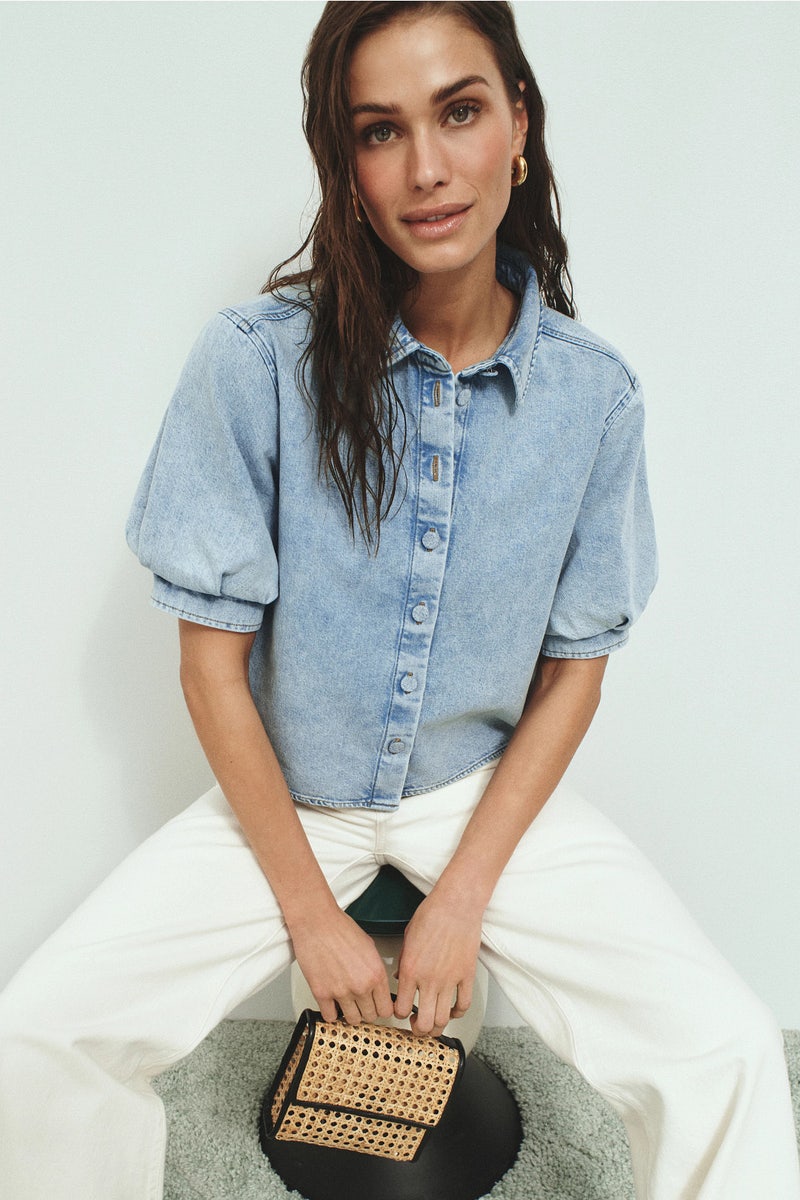 Billow Sleeve Denim Shirt by FRAME - Photo 0