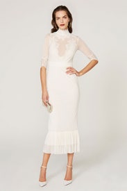 White Reversible Take A Bow Dress by HAH