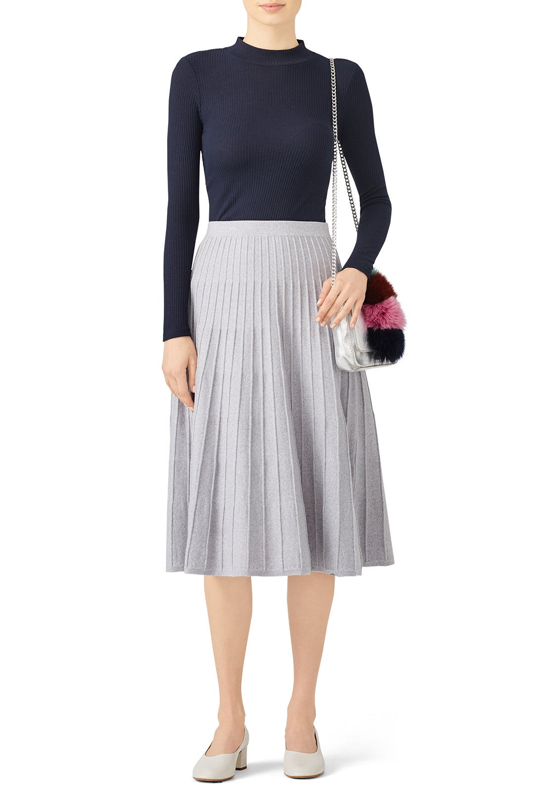 Tin Grey Knit Skirt by Jason Wu 0