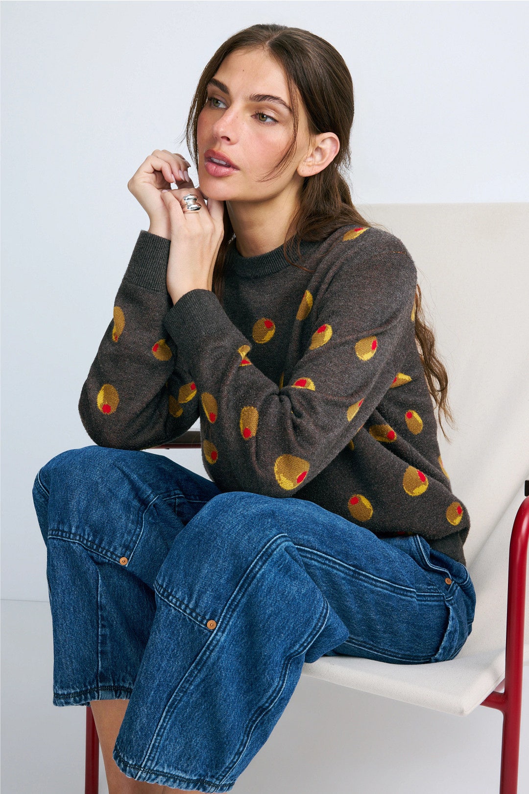 Olives Crew Neck Sweater by Terez 0