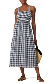 The Scallop Gingham Clover Dress by The Great.