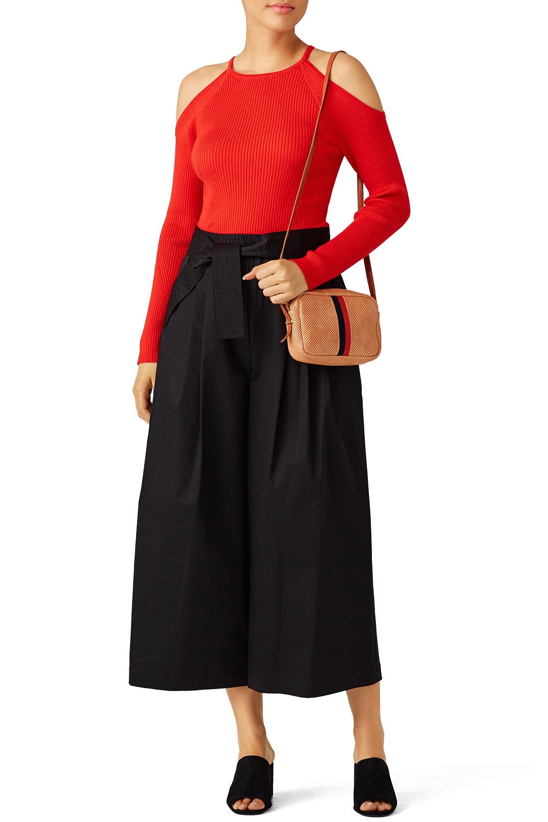 Red Ribbed Sweater by Trina Turk 0