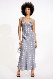 Ruched Cup Slip Maxi Dress by WEWOREWHAT