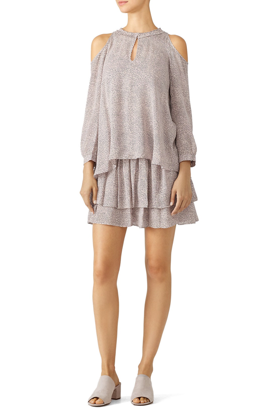 Blush Printed Cold Shoulder Dress by Derek Lam 10 Crosby 0