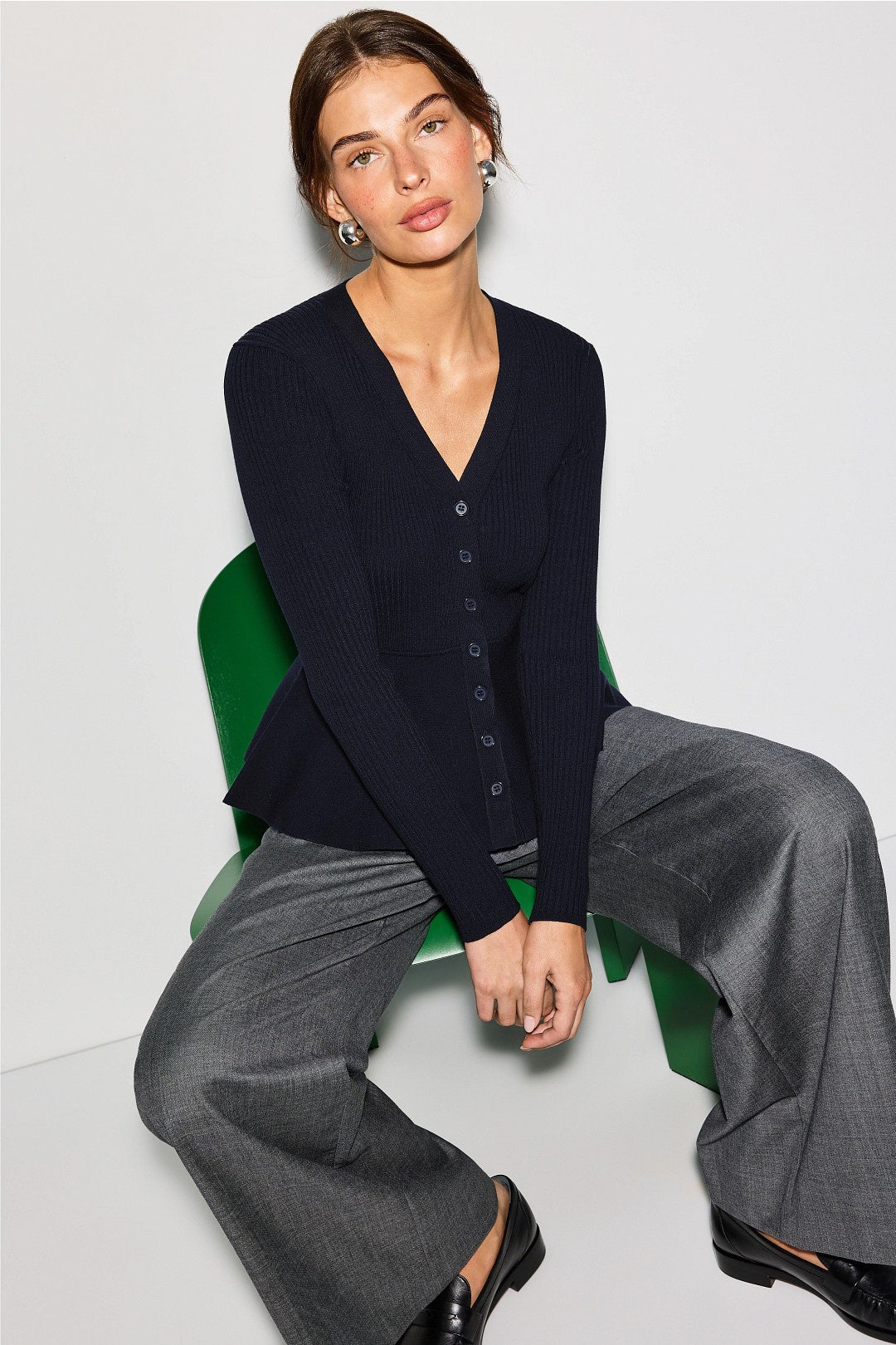 V-Neck Peplum Cardigan by Jason Wu x RTR 0