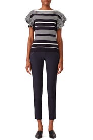 Striped Ruffle Sleeve Top by Jason Wu