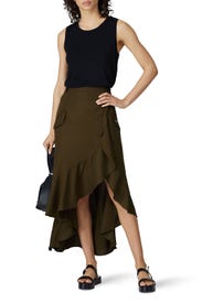 Green Ruffle Skirt by The Kooples