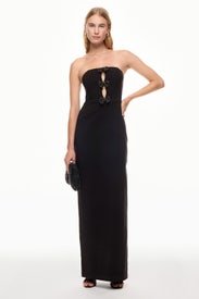 Stretch Crepe Column Gown by Liv Foster