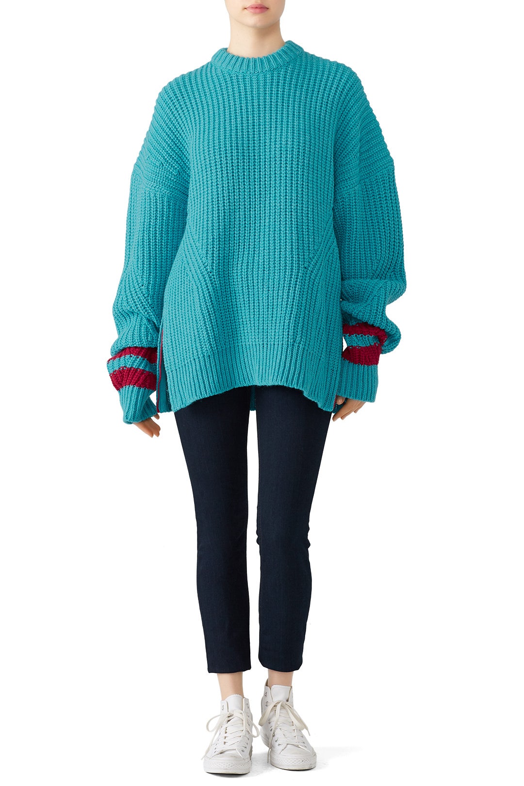 Oversize Stripe Cuff Sweater by MSGM 0