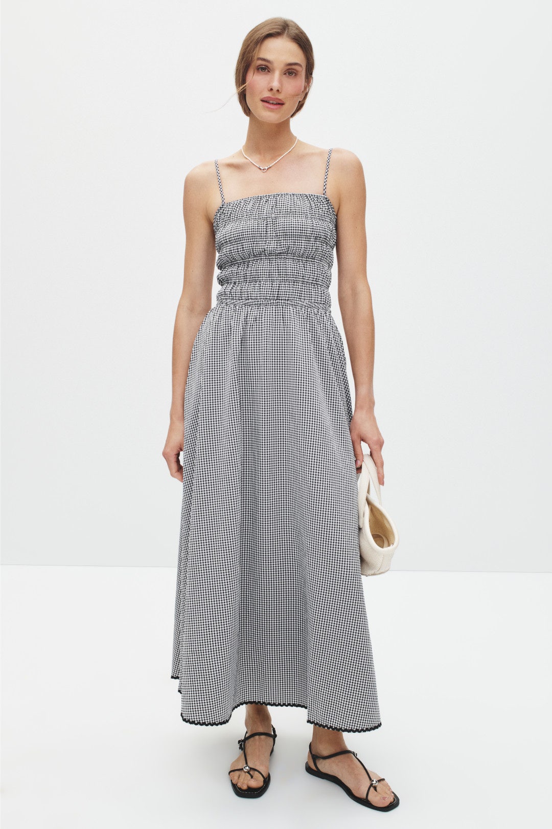 The Delta Dress Noir Gingham by Solid & Striped 0