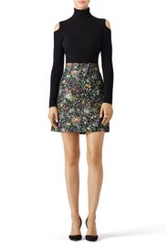 Floral Jacquard Skirt by Tibi