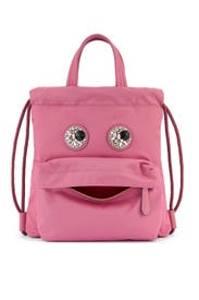 Light Clay Mini Crystal Eyes Drawstring Backpack by Anya Hindmarch