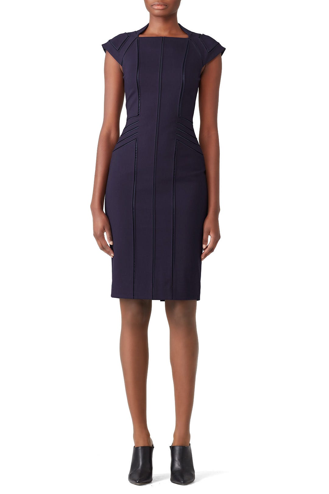 Navy Oralia Sheath by CATHERINE DEANE 0