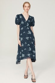 Floral Puff Sleeve Dress by Club Monaco
