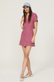 Pink Tweed Dress by Maje