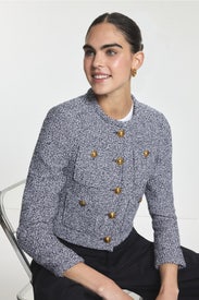Collarless Tweed Jacket by MICHAEL KORS