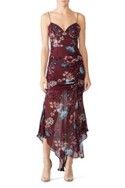 Burgundy Floral Dress by Nicholas