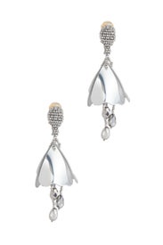Silver Classic Mini Impatiens Earrings by Oscar de la Renta