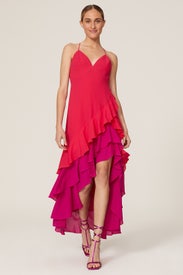 Colorblock Ruffle Gown by One33 Social