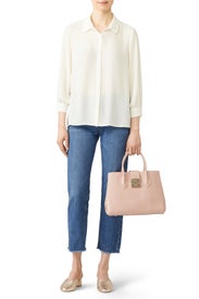 White High Low Button Down by Paper Crown