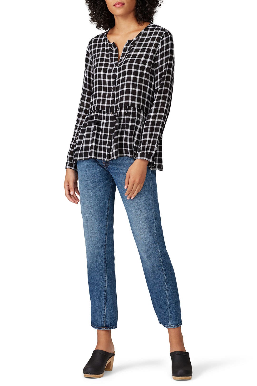 Celeste Plaid Peplum Top by Rails | Rent the Runway