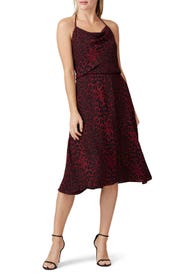 Burgundry Zherra Leopard Dress by Dress The Population