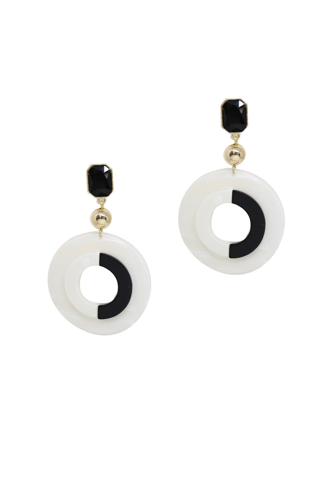 Colorblock Drop Hoop Earrings by Ettika