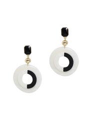 Colorblock Drop Hoop Earrings by Ettika