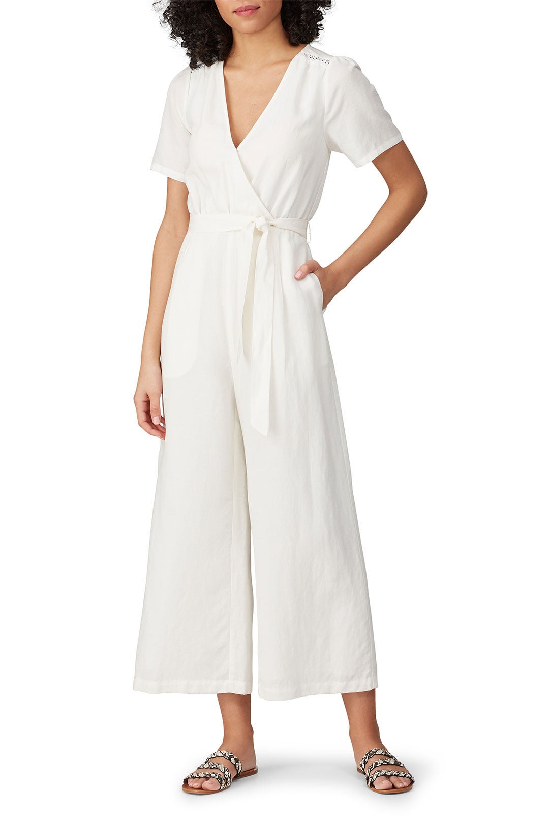 Jena Pouf Sleeve Linen Jumpsuit by Greylin 0