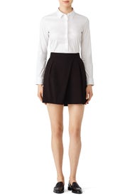 Black Overlay Skirt by HALSTON