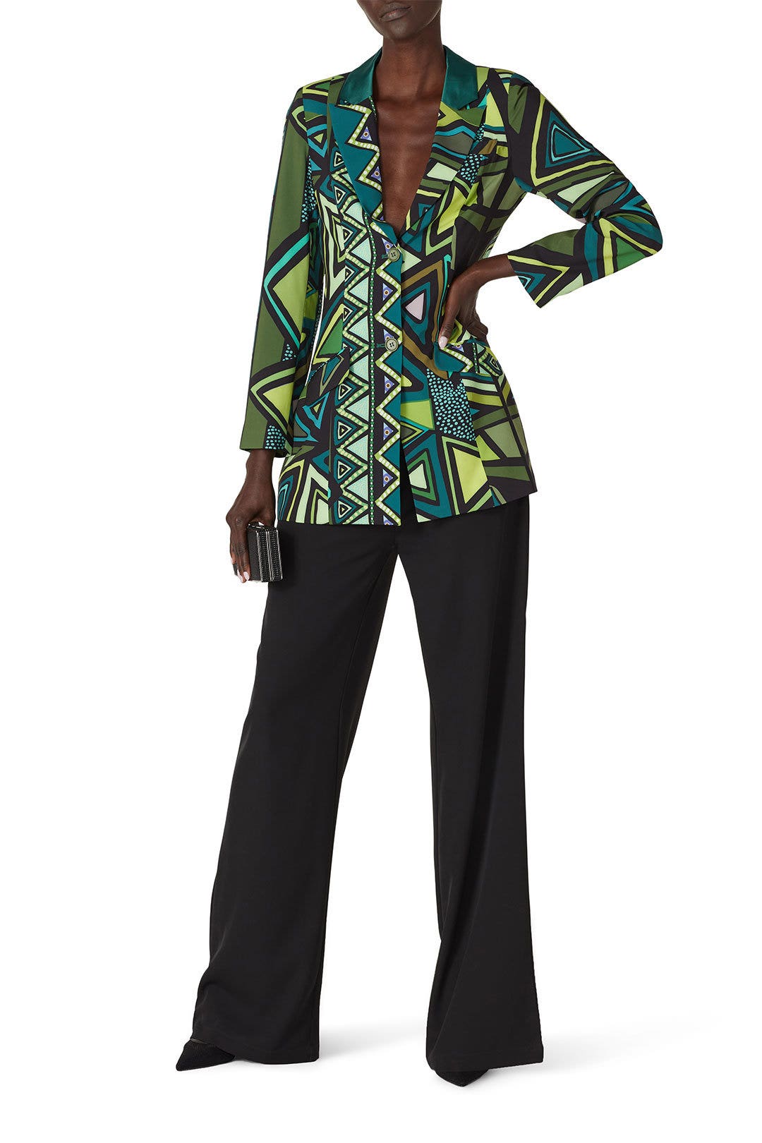 Green Tuxedo Blazer by Kahindo 0