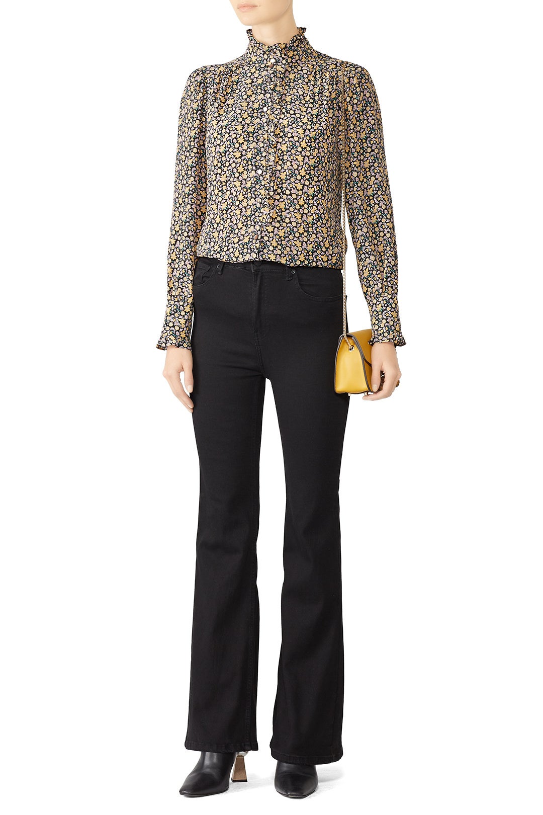 Long Sleeve Mini Floral Top by Rebecca Taylor NYC 0