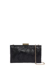 Woven Leather Frame Clutch by Sondra Roberts