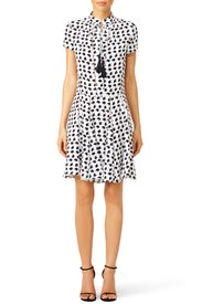 Printed Silk Tassel Dress by DEREK LAM