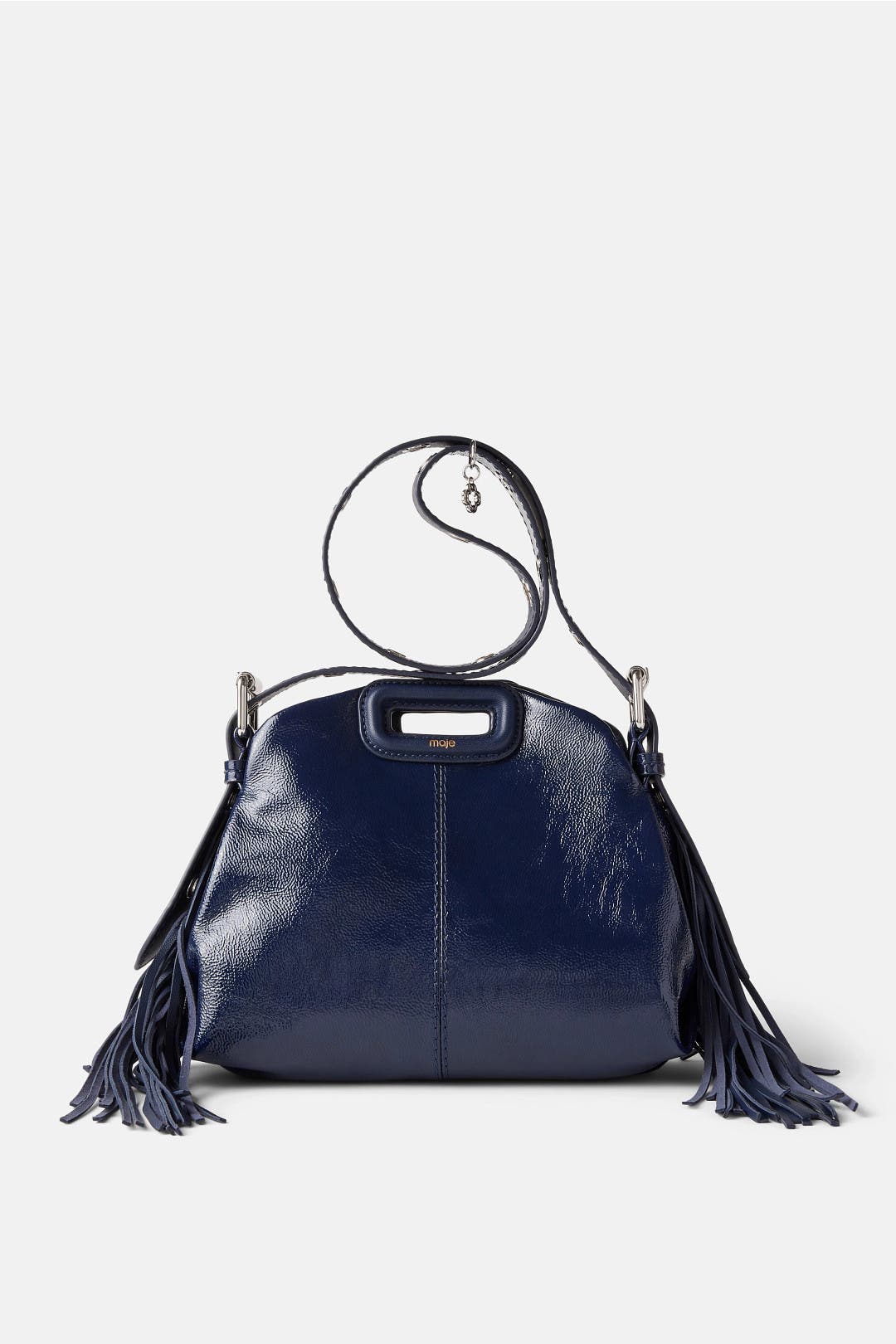 Miss M Navy Mini Crossbody by Maje | Rent the Runway