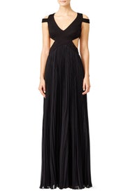 Black Chevron Twirl Gown by Mignon