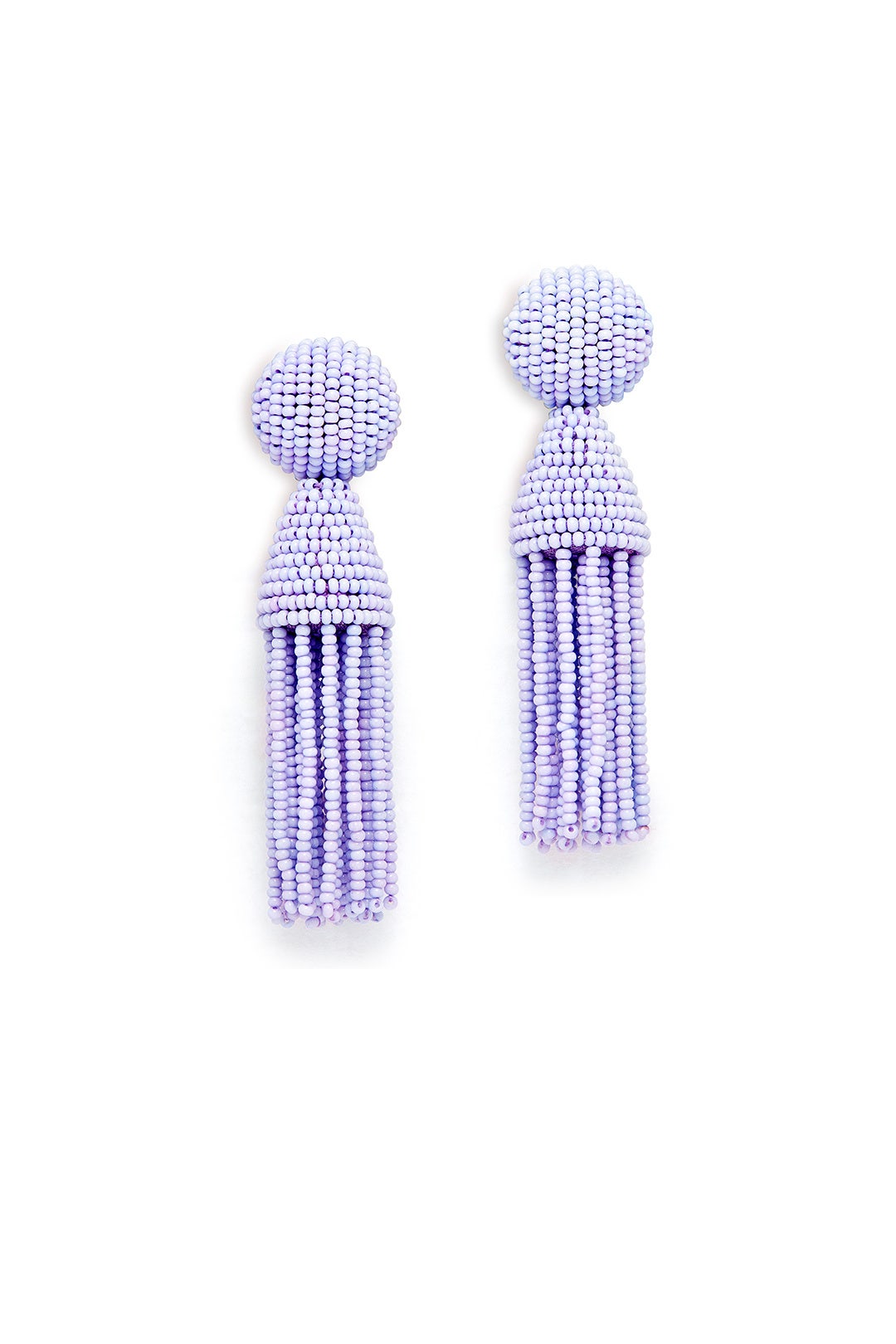 Lilac Short Tassel Earrings by Oscar de la Renta 1