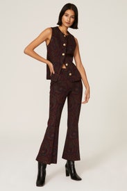 Paisley Cropped Flare Pants by Rosetta Getty